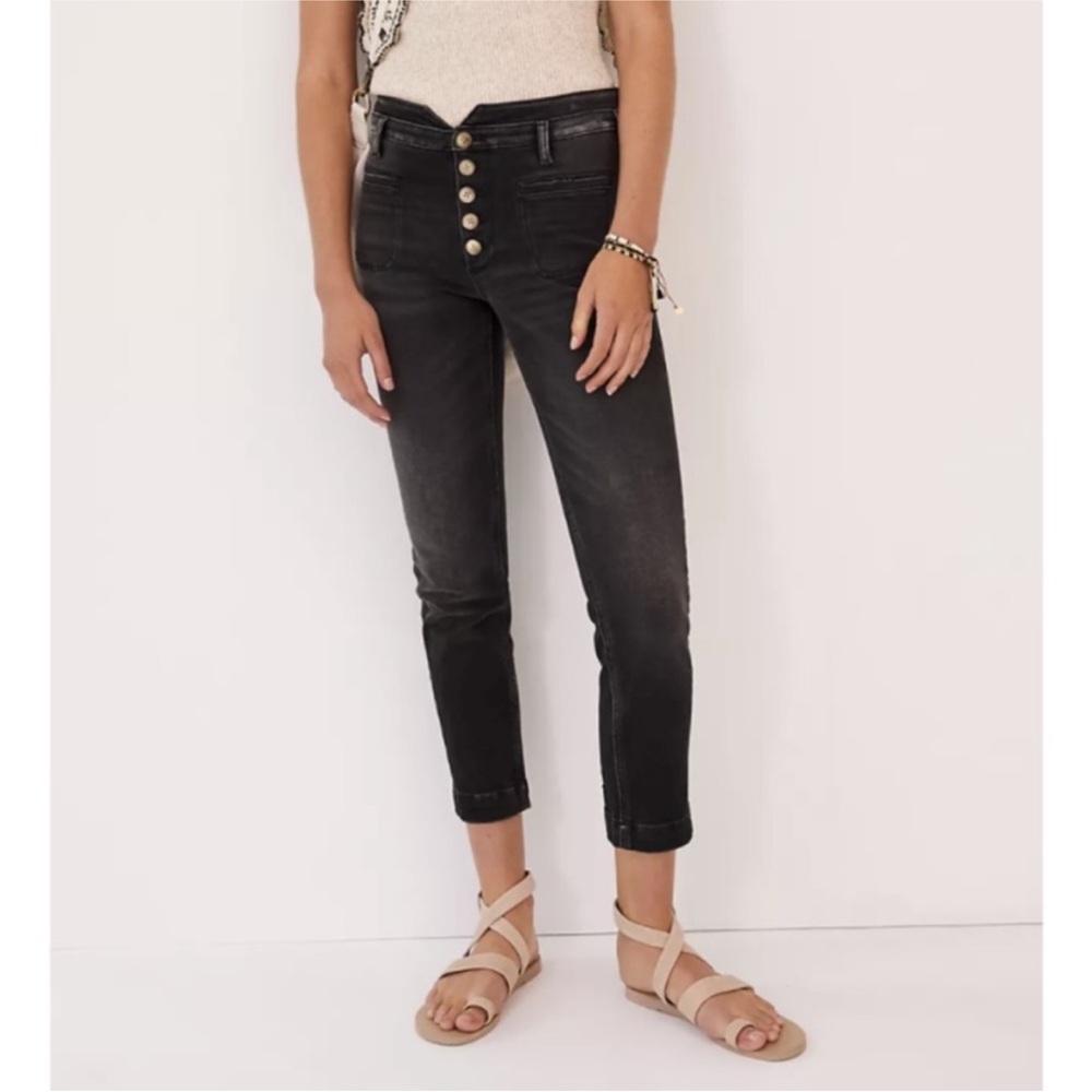 Anthropologie Pilcro Ultra High Slim Utility Jeans Button Fly Size 27 - Picture 2 of 14